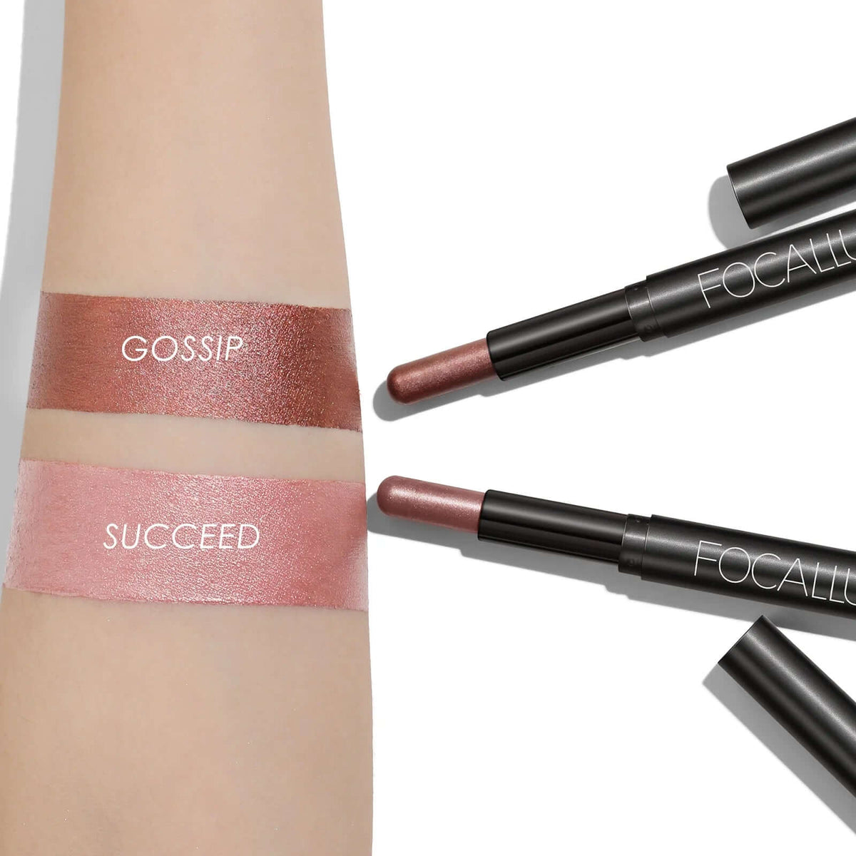 (2 Pcs) 2 in 1 Eyeshadow and Eyeliner Pen,Waterproof Eyeshadow Stick, Silky Peach