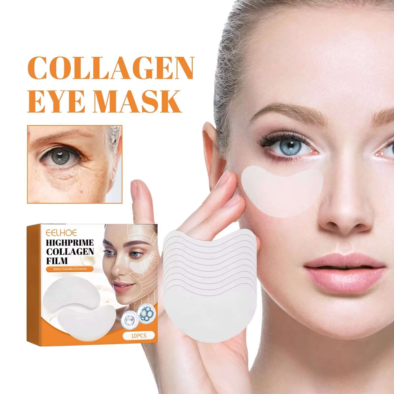 Collagen Film 10Pcs Korea Collagen Soluble Film anti Aging Eye Mask Wrinkles Remover Moisturizing Face Lifting