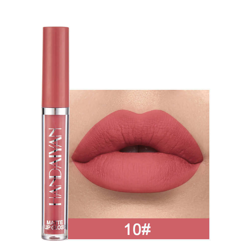 Handaiyan Matte Lip Glaze Liquid Lipstick Mini Tube Lip Gloss Waterproof Non Stick Cup Lip Gloss Genuine