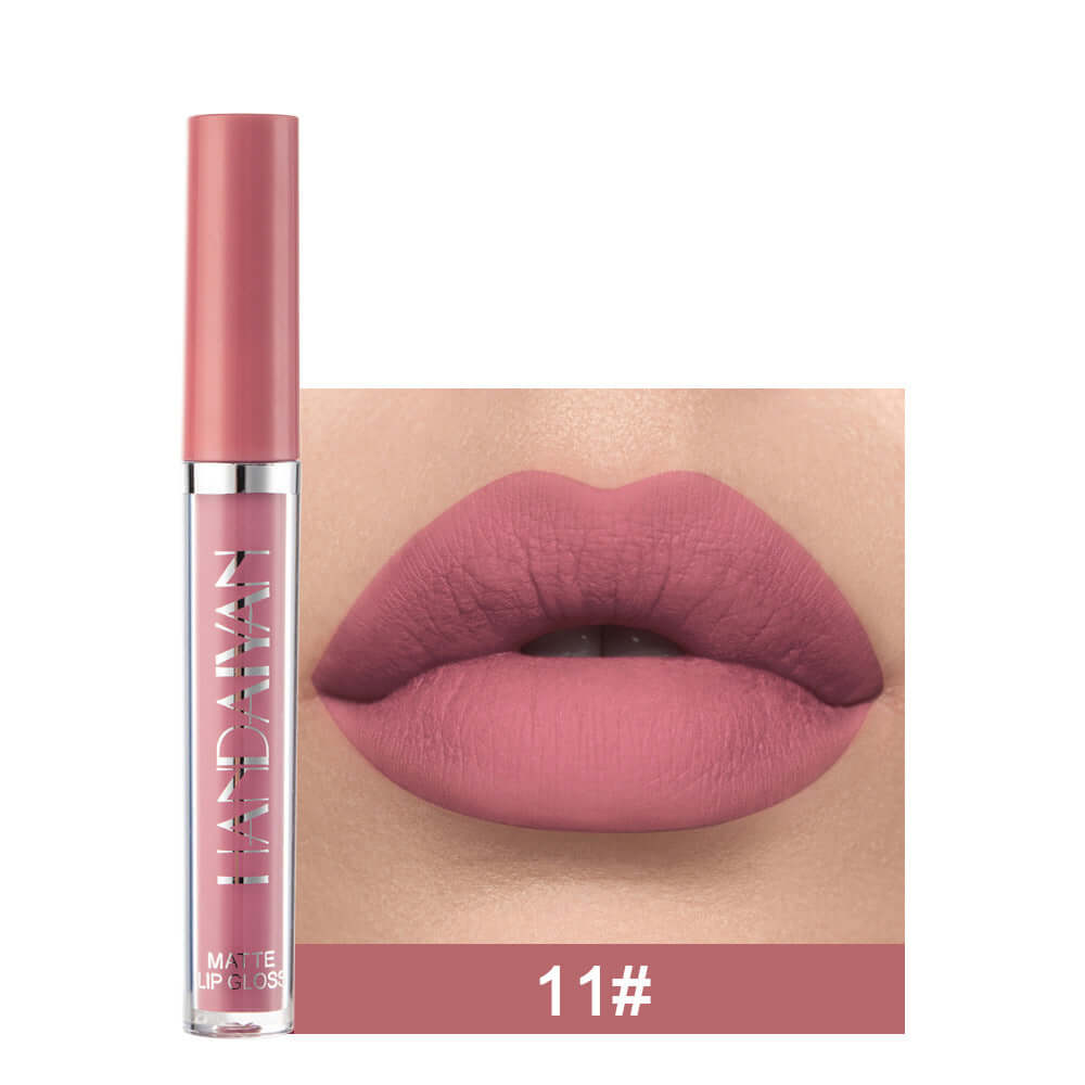 Handaiyan Matte Lip Glaze Liquid Lipstick Mini Tube Lip Gloss Waterproof Non Stick Cup Lip Gloss Genuine