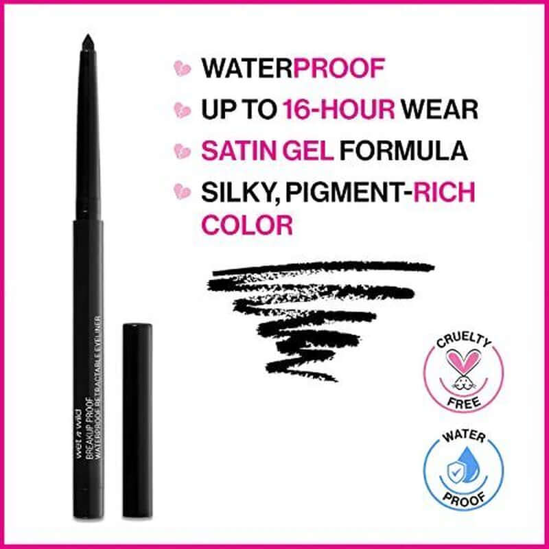 Waterproof Eye Liner Ultra Fine Black, Smudge Resistant Long Lasting