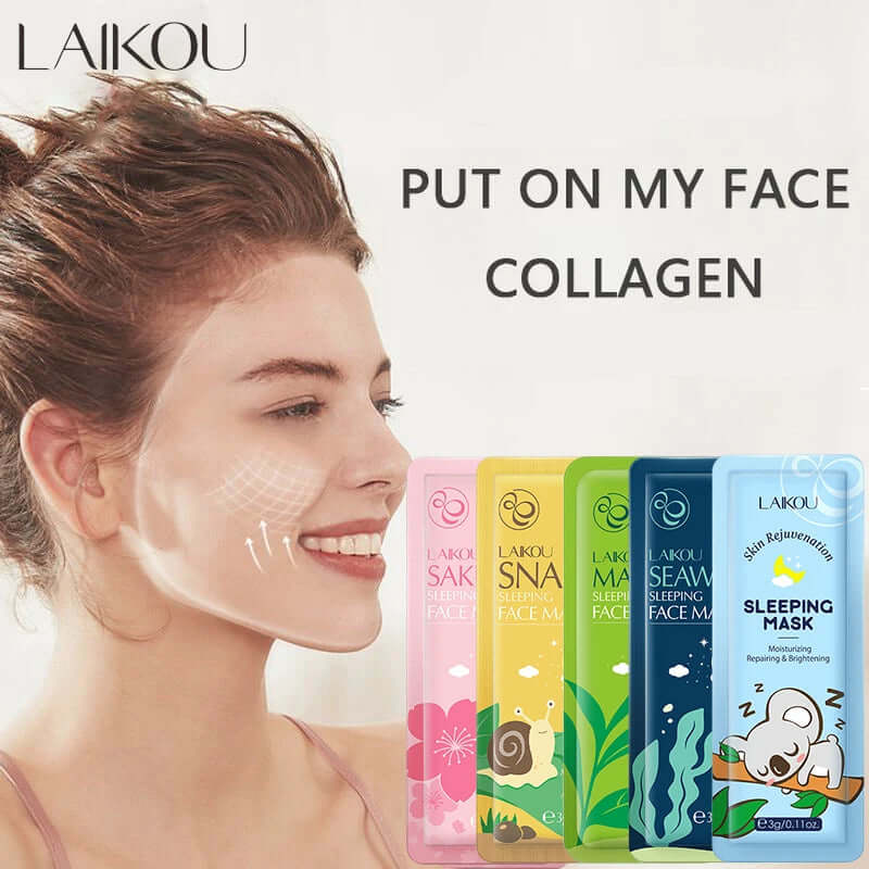 Sakura Seaweed Centella Snail Collagen Sleeping Mask Individual Packaging Nourishing Skin Care Skin Barrier Face Mask