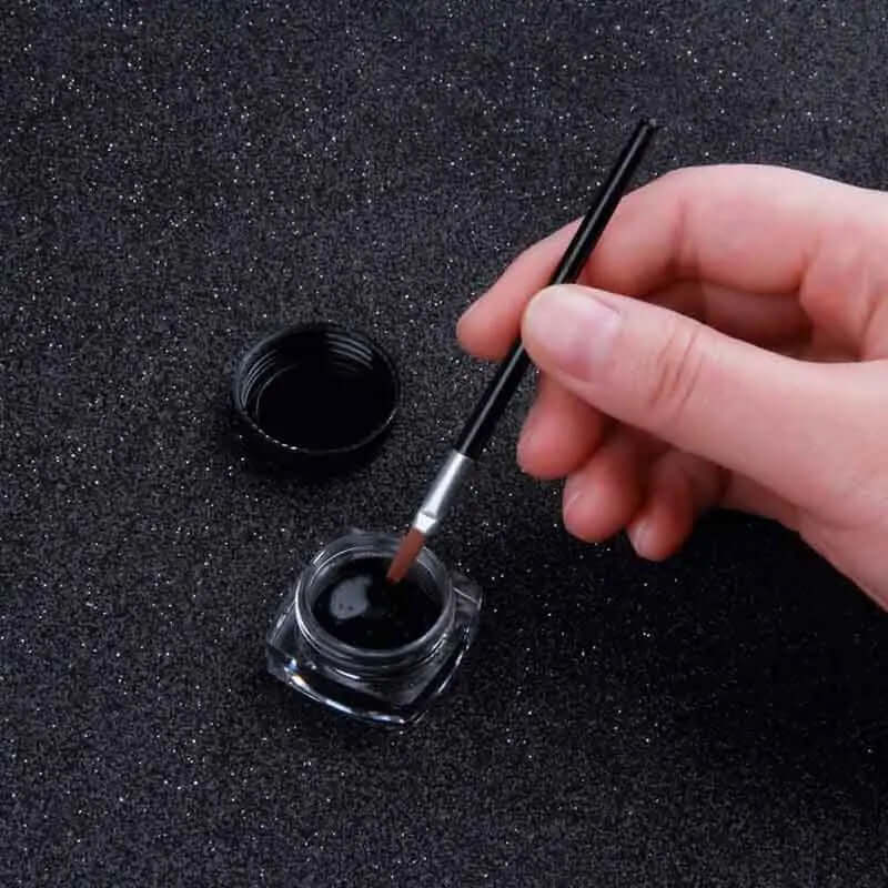 1 Set Eyeliner Black Eye Liner Gel Professional Waterproof Gel Eye Liner Shadow Cream Smoky Eyes Gel Makeup Brush Set TSLM1