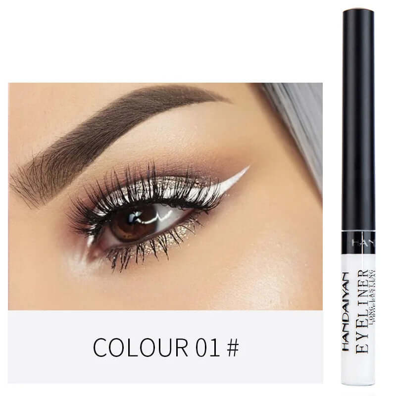 12 Color Liquid Eyeliner Pen Set Waterproof Long Lasting Matte Colored Eye Liner Cosmetic Quick Dry White Green Liner Makeup Kit