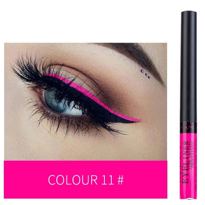 12 Color Liquid Eyeliner Pen Set Waterproof Long Lasting Matte Colored Eye Liner Cosmetic Quick Dry White Green Liner Makeup Kit