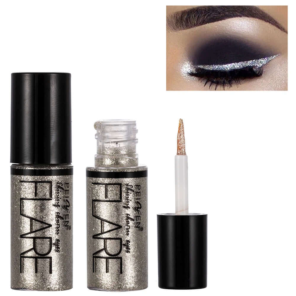 5 Color Metallic Shiny Eyeshadow Glitter Liquid Eyeliner Makeup Eye Liner Pen-Waterproof Makeup Pigment Eyeshadow Palette