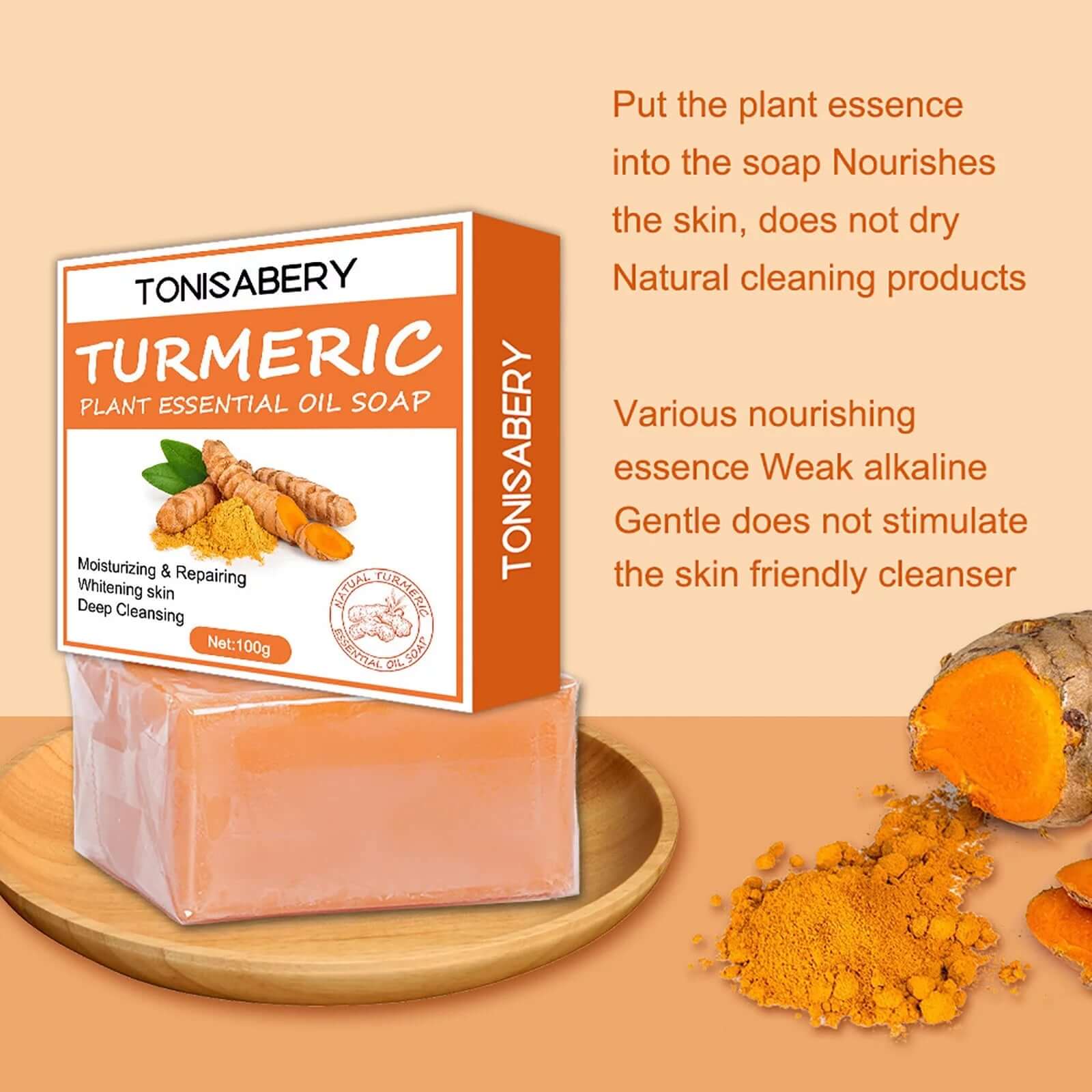 Turmeric Soap Bar for Face & Body Natural Turmeric Skin Soap Wash for Dark Spots, Underarms Turmeric Face Soap Reduces Acne Fades Scars & Cleanses Skin Turmeric Bar Soap