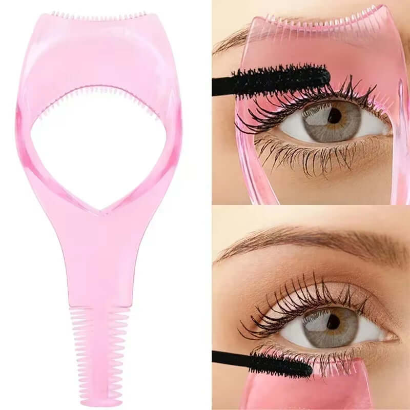 3In1 Eyelash Aid Easy to Use Eye Liner Stencil Pink Plastic Eye Lash Card Mascara Guard Lightweight Cosmetic Tools Free Shipping