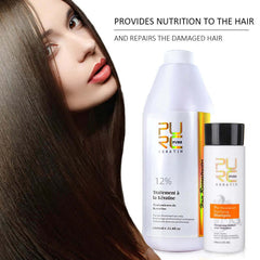 12% Formlain Brazilian Keratin Hair Treatment + Purifying Shampoo Set Straightening Smoothing for Hair Care Products 1000Ml