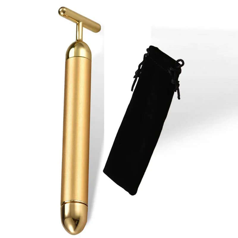 Multi-Function Beauty Care Device 24K Facial Massage Stick Roller 3D Golden Energy Bar Vibrating Massager for Beauty Tool