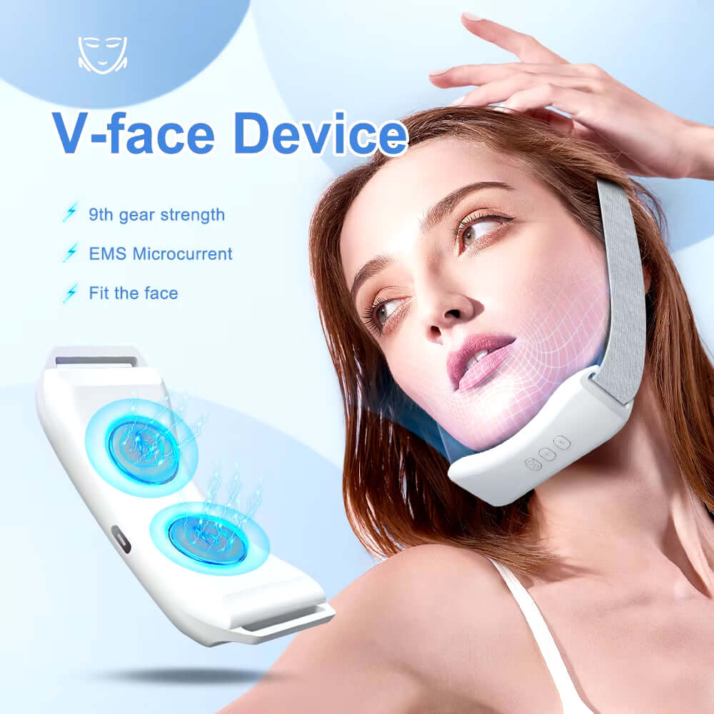 EMS V-Face Beauty Device Intelligent Electric V- Face Shaping Massager Facial Lifting to Removing Double Chin Skin Tightening