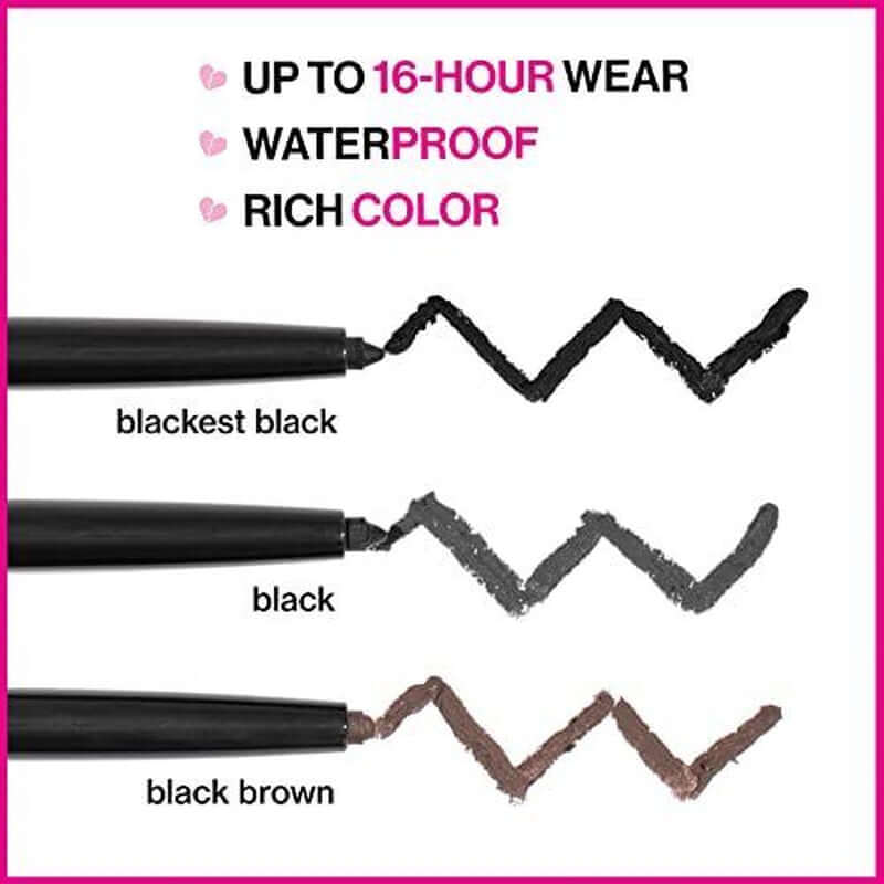 Waterproof Eye Liner Ultra Fine Black, Smudge Resistant Long Lasting