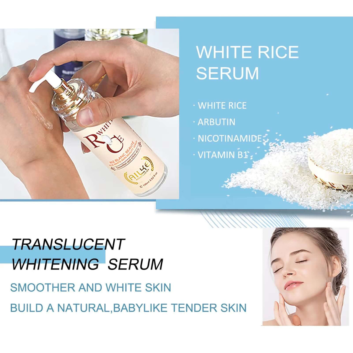Face and Body Whitening Serum,Hydration Moisturizing, Dark Spots Remover, Skin Glowing,Wrinkle Treatment 100ML/3.52FL.OZ