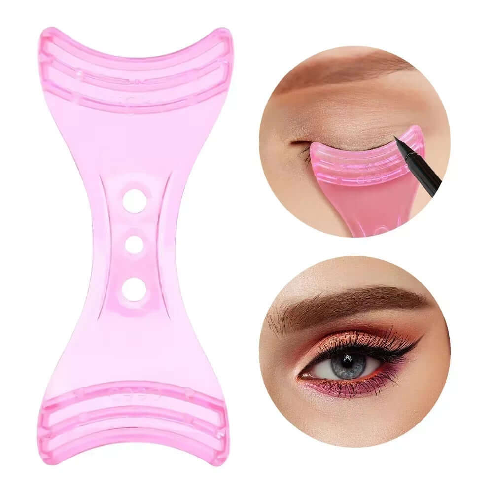 3In1 Eyelash Aid Easy to Use Eye Liner Stencil Pink Plastic Eye Lash Card Mascara Guard Lightweight Cosmetic Tools Free Shipping