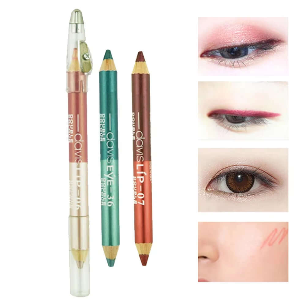 Double-Headed Durable Sweatproof Eyeliner Pencil Eye Shadow Pencil Lasting Eye Liner Pencil Pigment Waterproof Eye Makeup Tools