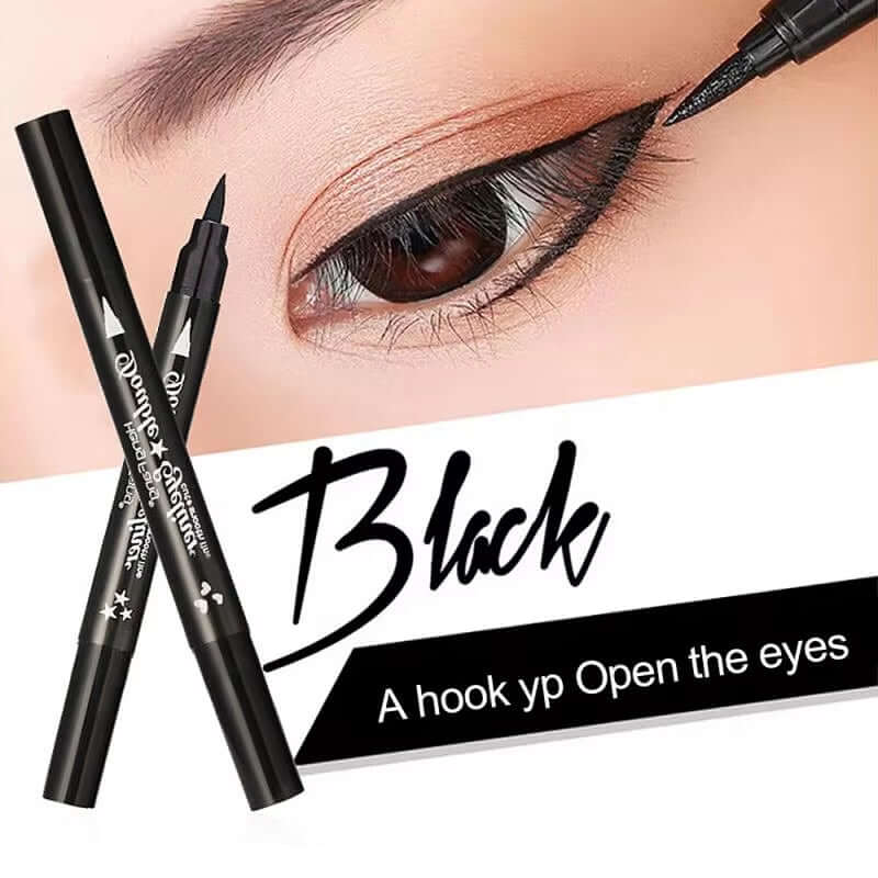 2 In1 Eyeliner Stamp Eye Wing Stamp Starry Liquid Eyeliner Pencil Stamp Triangle Seal Eye Liner Waterproof Quick Dry Cosmetics