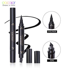 Black Liquid Eyeliner Stamp Marker Pencil Waterproof Stamp Double-Ended Eye Liner Pen Cosmetic Eyeliner