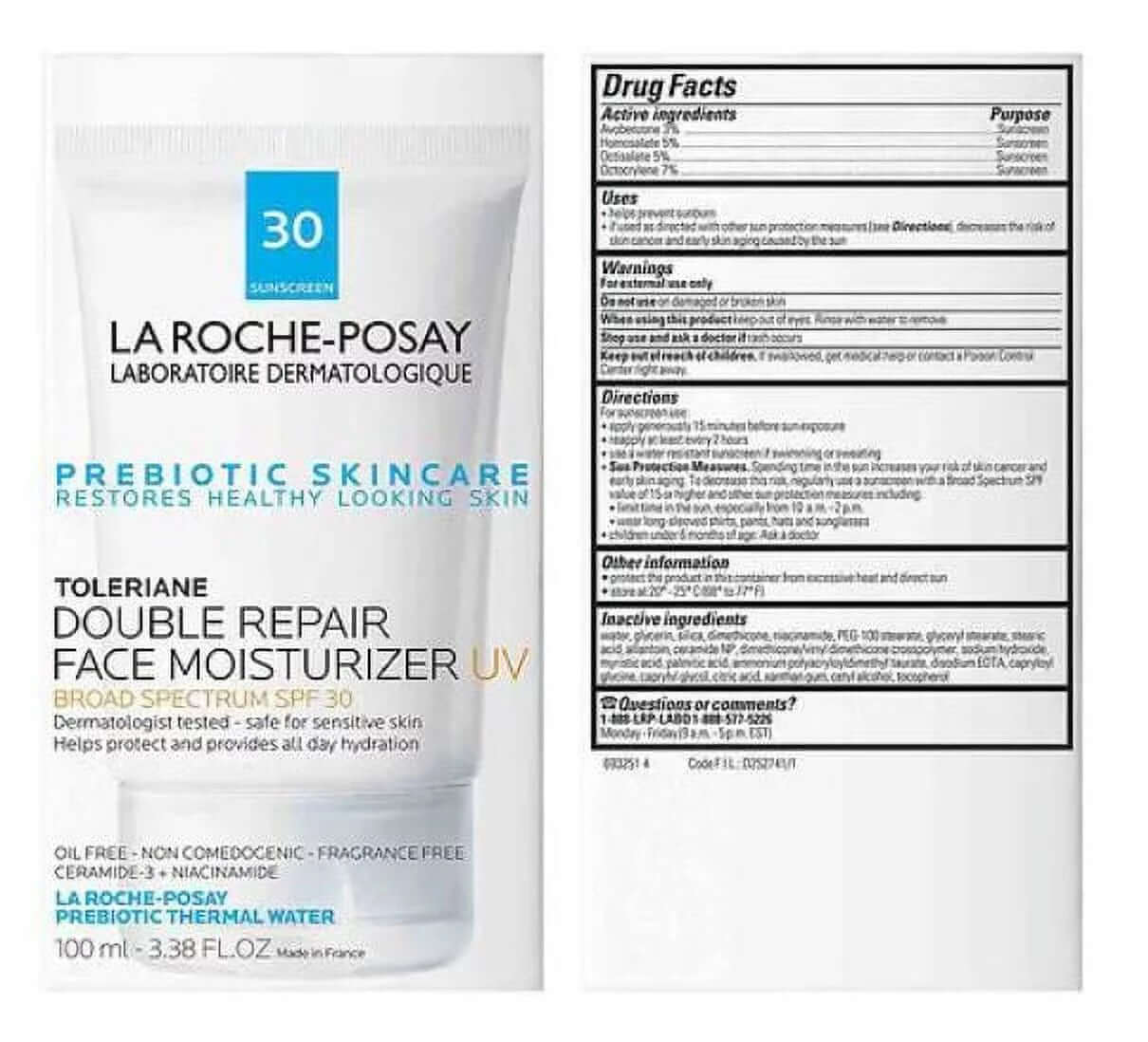 La Roche-Posay Toleriane Double Repair Moisturizer SPF 30, 2.5 Oz