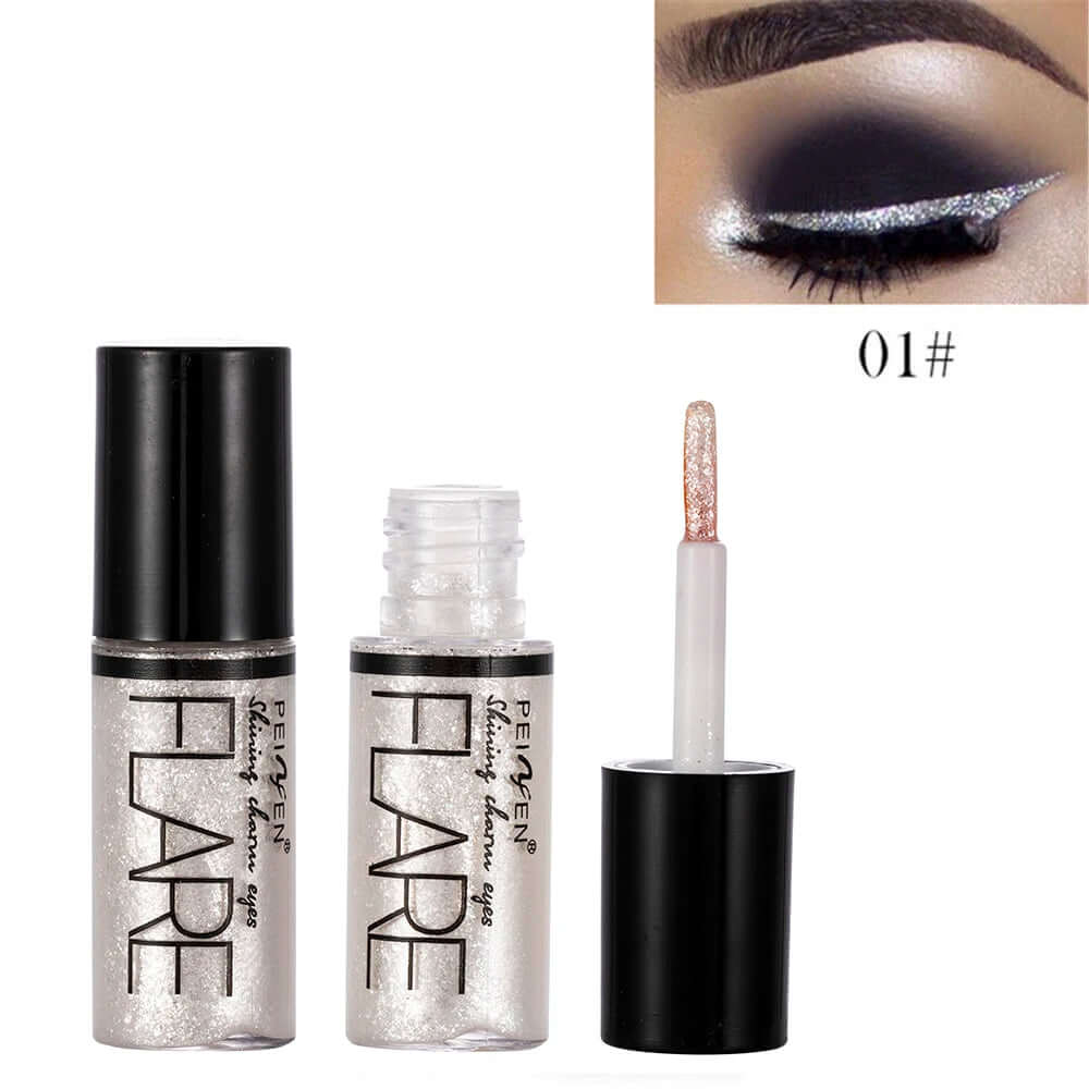 5 Color Metallic Shiny Eyeshadow Glitter Liquid Eyeliner Makeup Eye Liner Pen-Waterproof Makeup Pigment Eyeshadow Palette