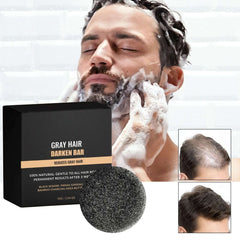 55G Gray Hair Coverage Soap Hair Reverse Shampoo Soap Bar White Hair Darkening Soap Natural Hair Care Shampoo Bar for Men Women