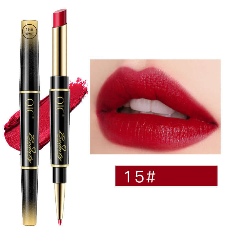 Double-ended Lipstick Pen Lip Liner Waterproof Non-stick Cup