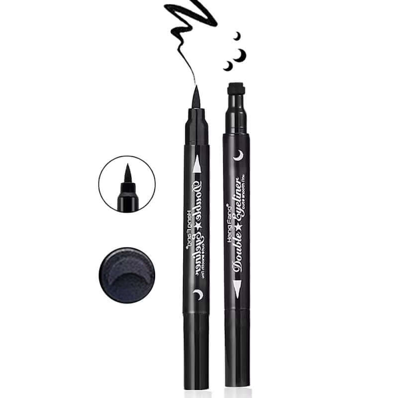 2 In1 Eyeliner Stamp Eye Wing Stamp Starry Liquid Eyeliner Pencil Stamp Triangle Seal Eye Liner Waterproof Quick Dry Cosmetics