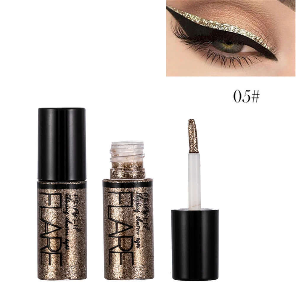 5 Color Metallic Shiny Eyeshadow Glitter Liquid Eyeliner Makeup Eye Liner Pen-Waterproof Makeup Pigment Eyeshadow Palette