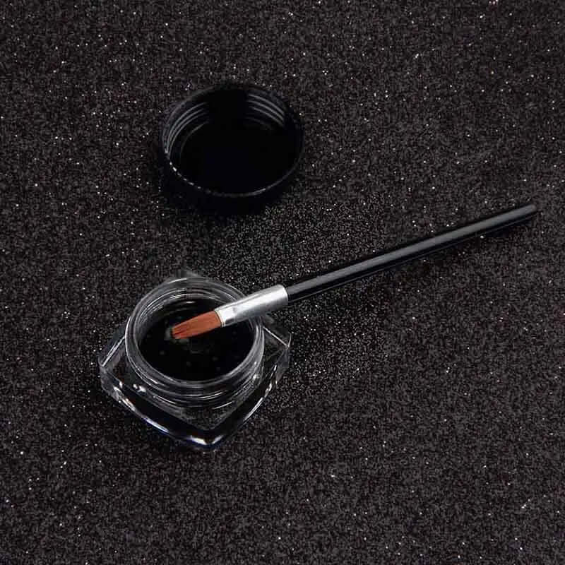 1 Set Eyeliner Black Eye Liner Gel Professional Waterproof Gel Eye Liner Shadow Cream Smoky Eyes Gel Makeup Brush Set TSLM1