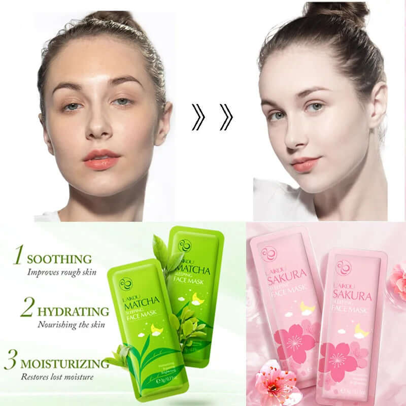 Sakura Seaweed Centella Snail Collagen Sleeping Mask Individual Packaging Nourishing Skin Care Skin Barrier Face Mask