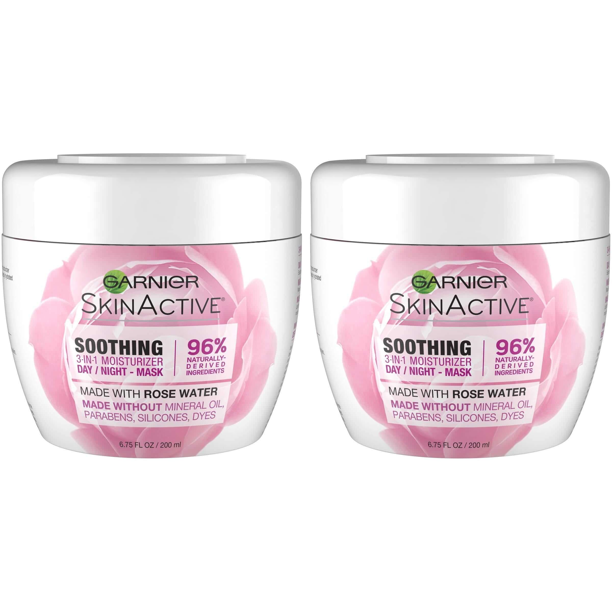 Skinactive 3-In-1 Face Moisturizer with Rose Water, 6.7 Fl Oz (Pack of 2) (Packaging May Vary)