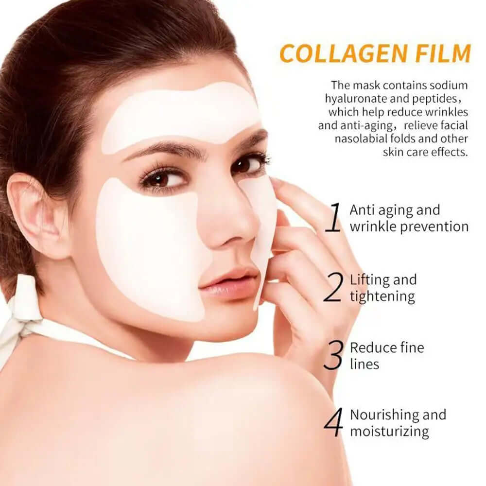 Collagen Film Paper Soluble Facial Mask Face Skin Cheek Sticker Forehead Patch Smile Lines Patches Anti-Aging Wrinkles Remover