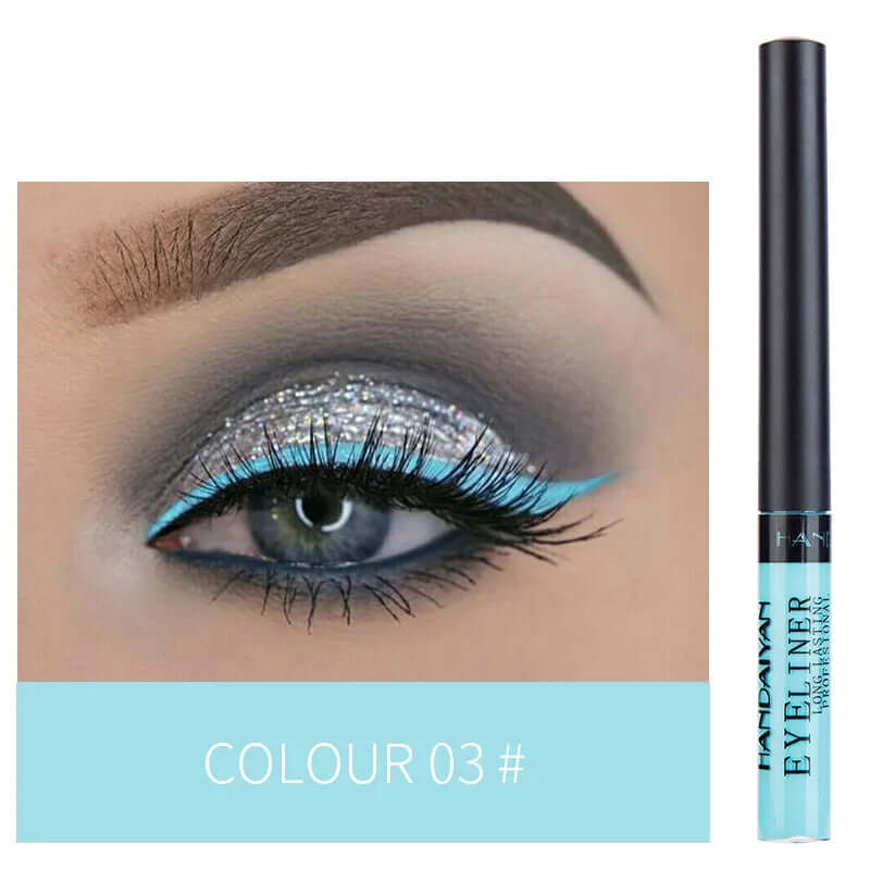 12 Color Liquid Eyeliner Pen Set Waterproof Long Lasting Matte Colored Eye Liner Cosmetic Quick Dry White Green Liner Makeup Kit