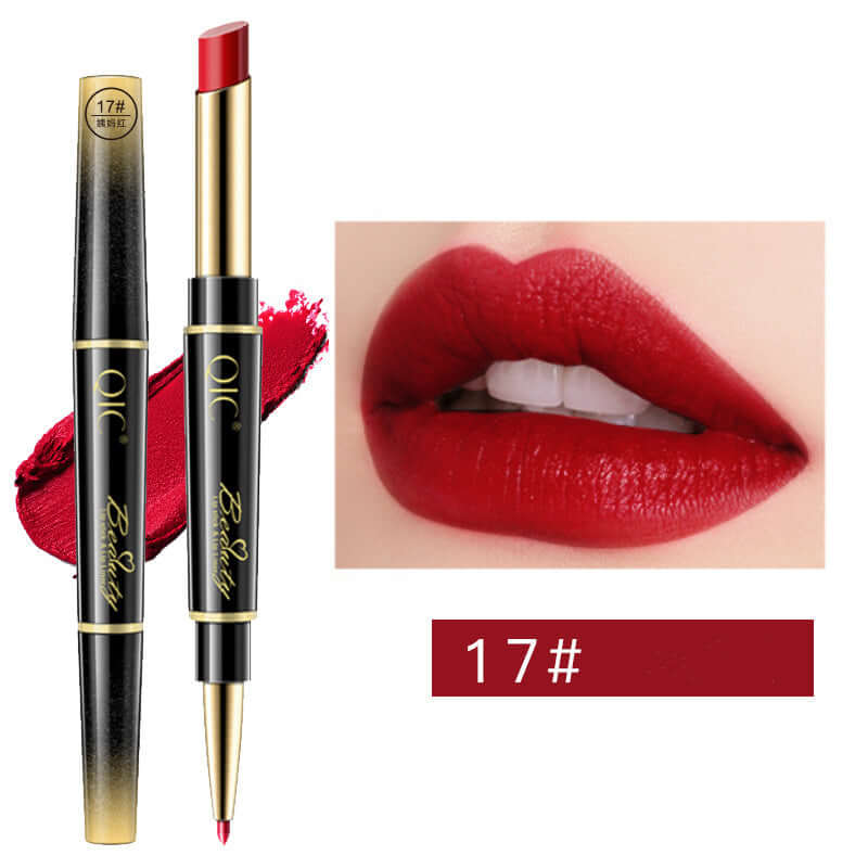 Double-ended Lipstick Pen Lip Liner Waterproof Non-stick Cup