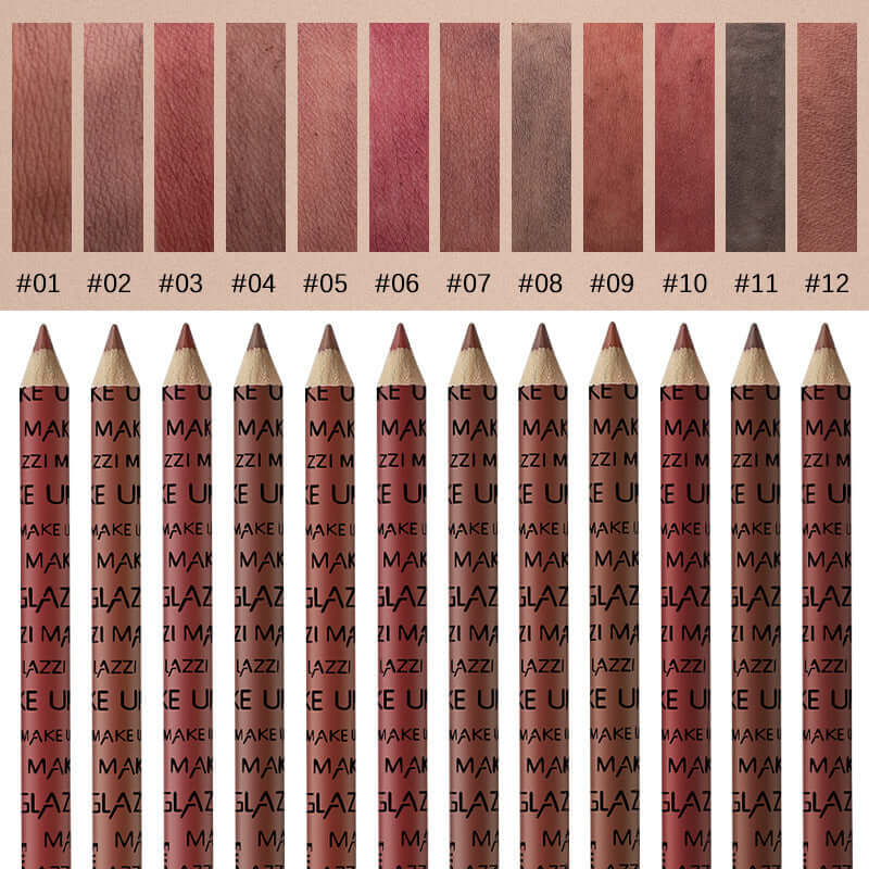 New GLAZZI12 Color Lip Liner Eyeliner Set Easy To Color Makeup Cosmetics