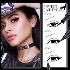 Eyeliner Pen with Cat Eye Winged Eyeliner Stamp Waterproof Double Sided Long Lasting Seal Waterproof Eye Liner (4 in 1)