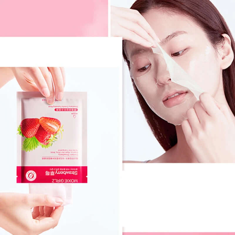 1Pcs Natural Fruit Plant Moisturizing Hydrating Oil Control Brightening Sheet Face Mask Shrink Pores Skin Care Beauty Cosmetics