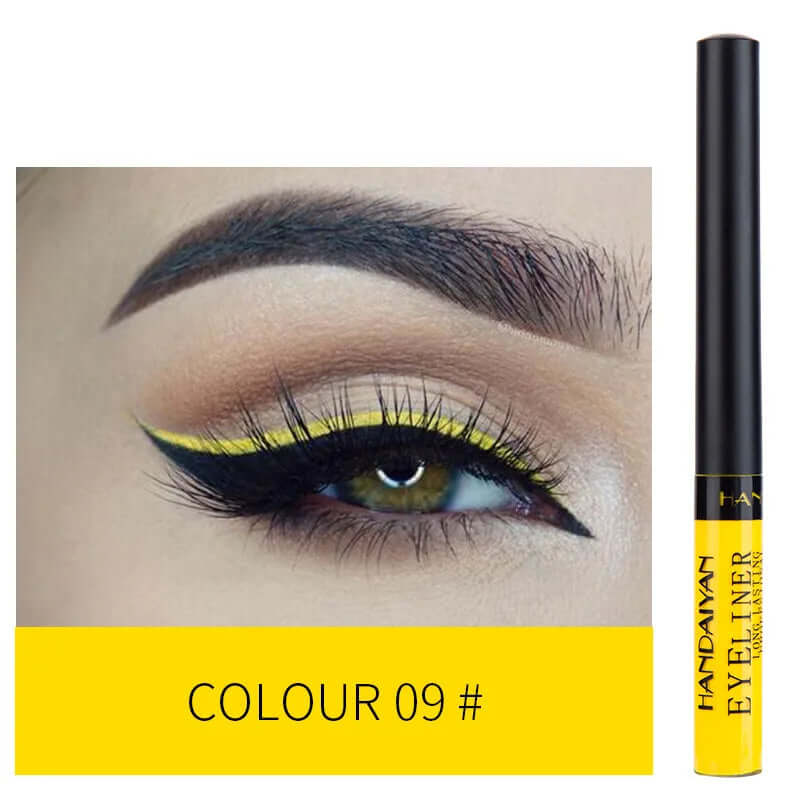 12 Color Liquid Eyeliner Pen Set Waterproof Long Lasting Matte Colored Eye Liner Cosmetic Quick Dry White Green Liner Makeup Kit