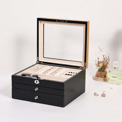 Large Capacity Wooden Princess Multi-layer Makeup Storage Box