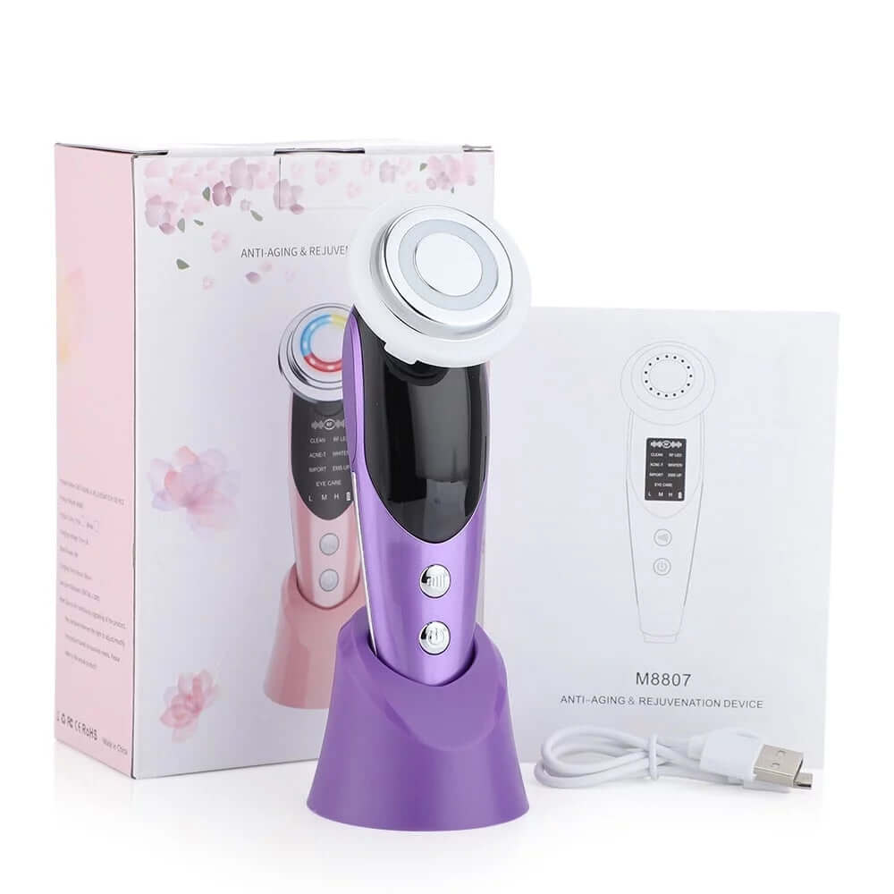 7 in 1 Face Lift Device - EMS RF Microcurrent Skin Rejuvenation, Facial Massager, Light Therapy, anti Aging /Wrinkle /Beauty Apparatus - Unisex