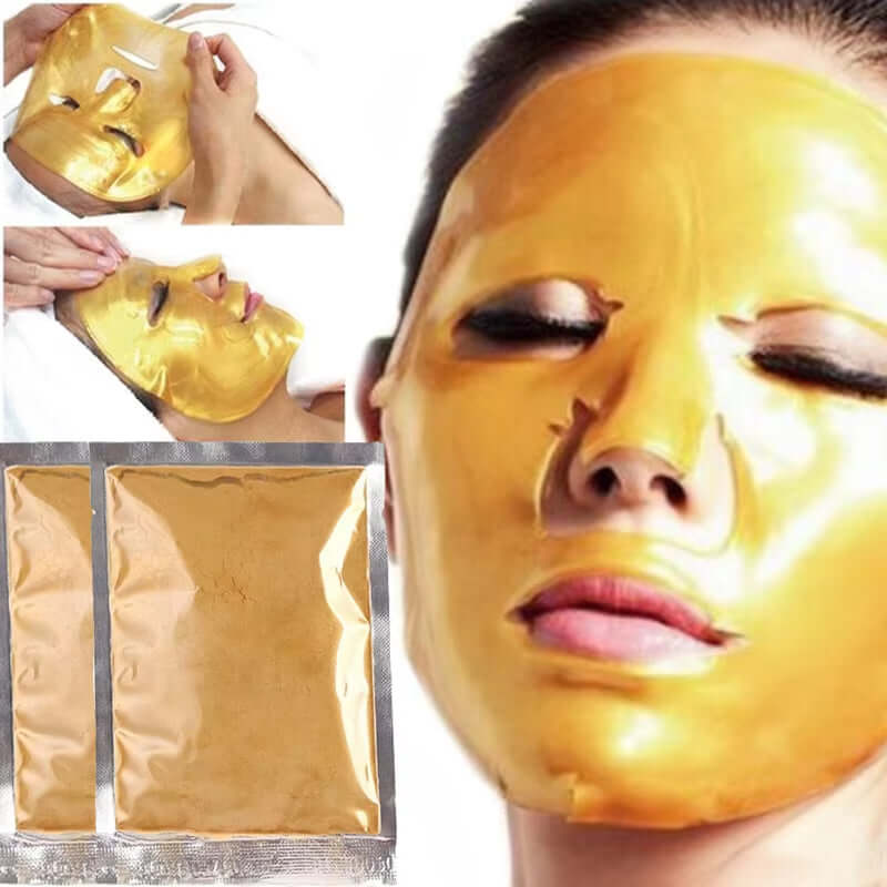 24K Gold Collagen Active Face Mask Powder Whitening Brightening Spa Deep Moisturizing Anti-Aging Wrinkle Treatment Mask 20G