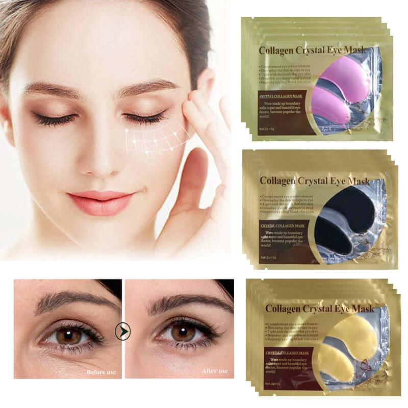 Collagen Eye Mask Gel Patches under the Eyes Care Relief Fatigue Puffiness Circles Dark anti Wrinkle Moisturizer Face Sheet Mask