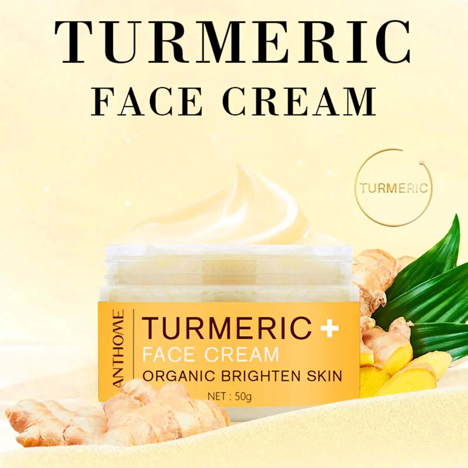 Turmeric Facial Care Kit with Cleansing Cream, Anti-Aging Serum, and Moisturizer, Targets Dark Spots for Healthy Skin Care