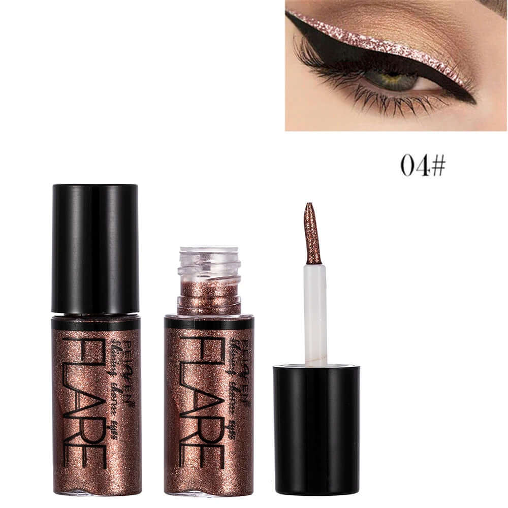 5 Color Metallic Shiny Eyeshadow Glitter Liquid Eyeliner Makeup Eye Liner Pen-Waterproof Makeup Pigment Eyeshadow Palette