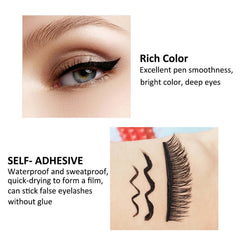 Wholesale Self-Adhesive Black&White Liquid Eyeliner Pencil Glue-Free Eyelashes Waterproof Eyeliner Pen Makeup Eye Liner Cosmetic