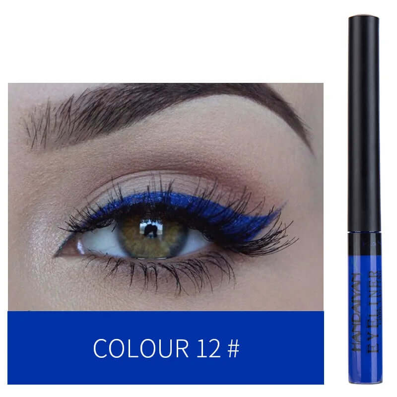 12 Color Liquid Eyeliner Pen Set Waterproof Long Lasting Matte Colored Eye Liner Cosmetic Quick Dry White Green Liner Makeup Kit