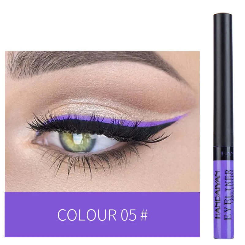 12 Color Liquid Eyeliner Pen Set Waterproof Long Lasting Matte Colored Eye Liner Cosmetic Quick Dry White Green Liner Makeup Kit